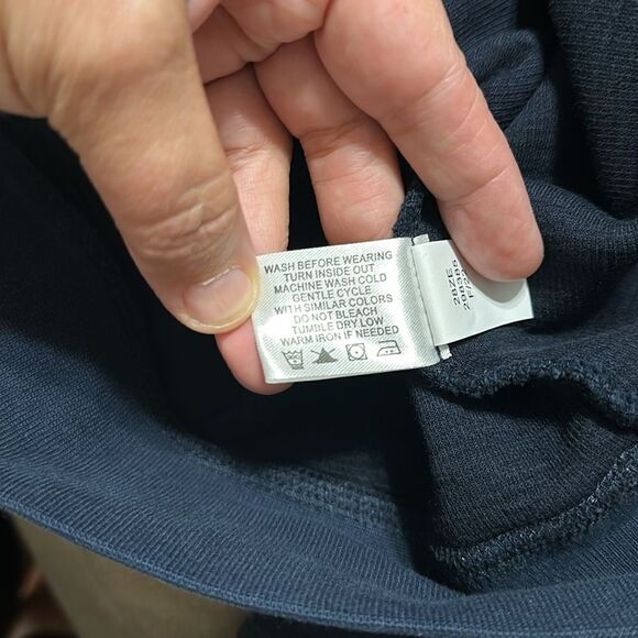 ORVIS XL Heather Navy Mock Neck Quarter Zip Knit Sweater - Picture 12 of 13